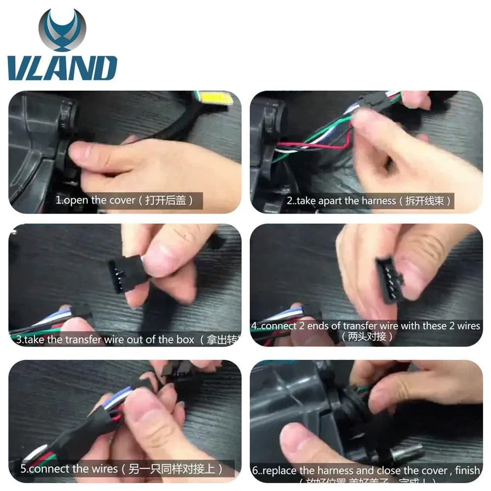VLAND Full LED Tail Lights For Ford Mustang 2015-2023 with Sequential Turn Signal (5 modes switchable)[E-MARK,DOT.SAE.]