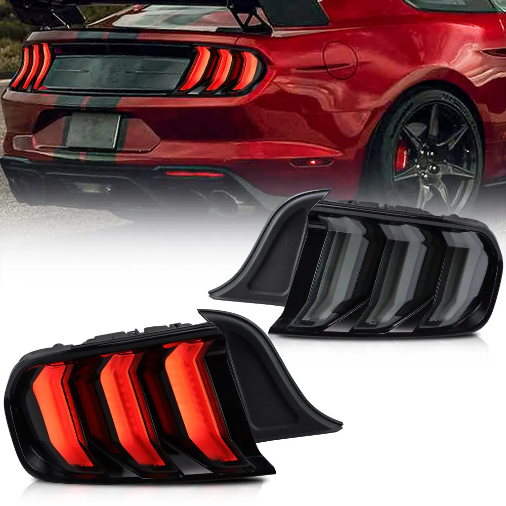 VLAND Full LED Tail Lights For Ford Mustang 2015-2023 with Sequential Turn Signal (5 modes switchable)[E-MARK,DOT.SAE.]