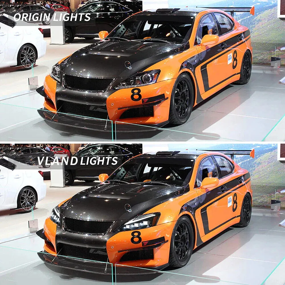 VLAND Headlights and Taillights For Lexus IS250/IS350 2006-2012 ISF 2008-2014 With Blue Breathing Animation