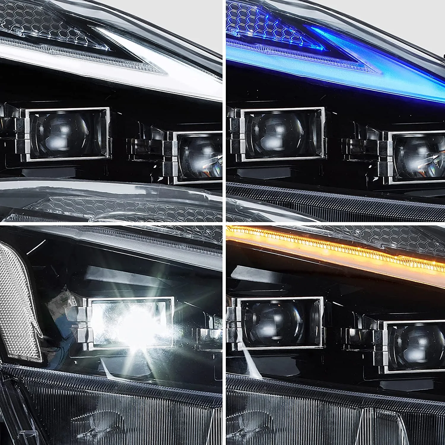 VLAND Headlights and Taillights For Lexus IS250/IS350 2006-2012 ISF 2008-2014 With Blue Breathing Animation