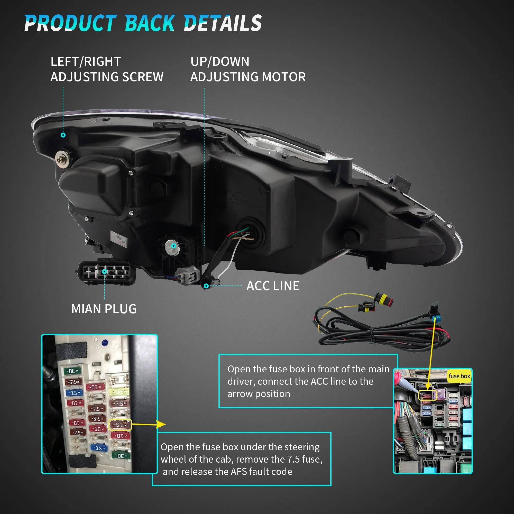 VLAND Headlights and Taillights For Lexus IS250/IS350 2006-2012 ISF 2008-2014 With Blue Breathing Animation