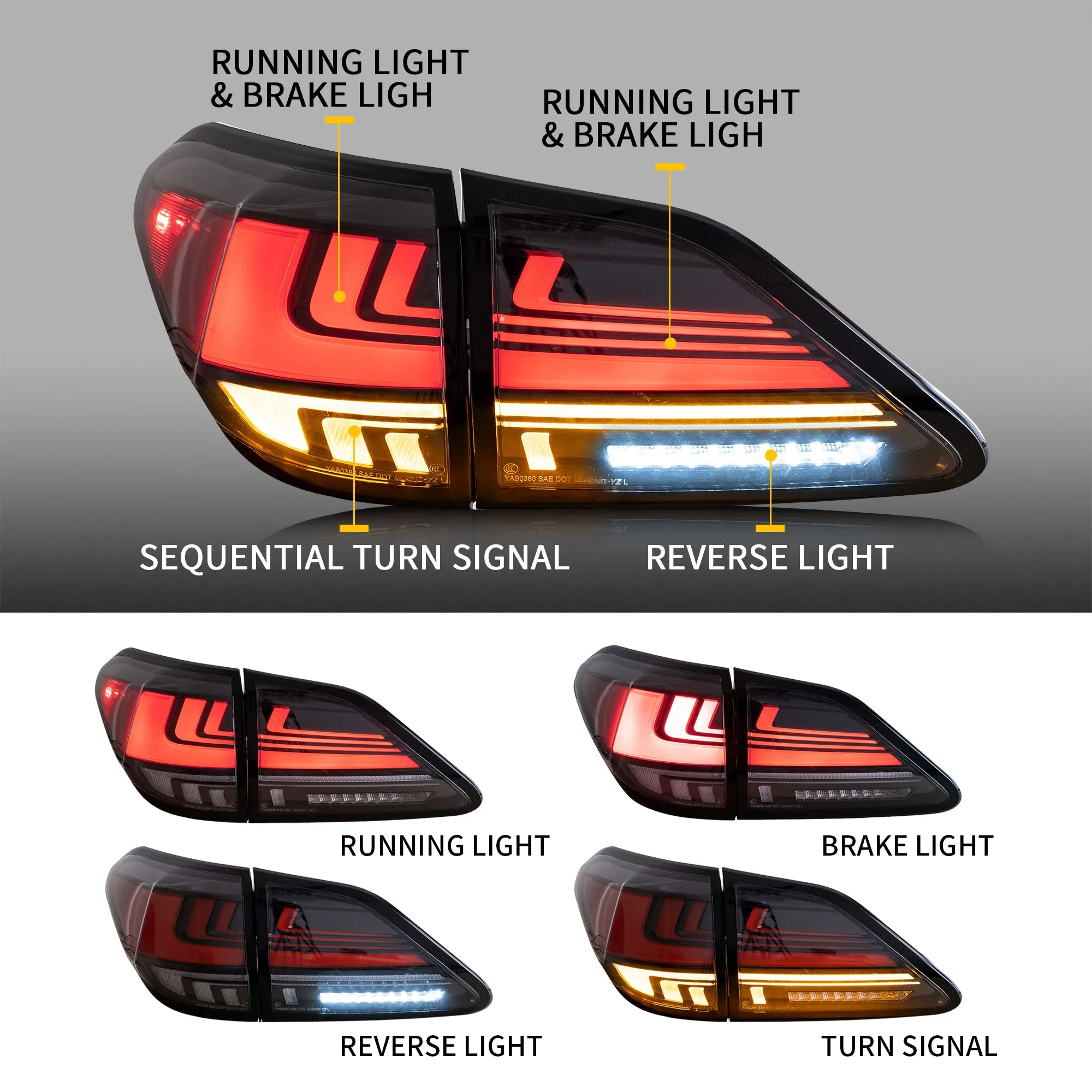 VLAND Headlights and Taillights For Lexus RX350 RX450h 2012-2014 F Sport 3rd gen (AL10) [Fits HID/Xenon Models]