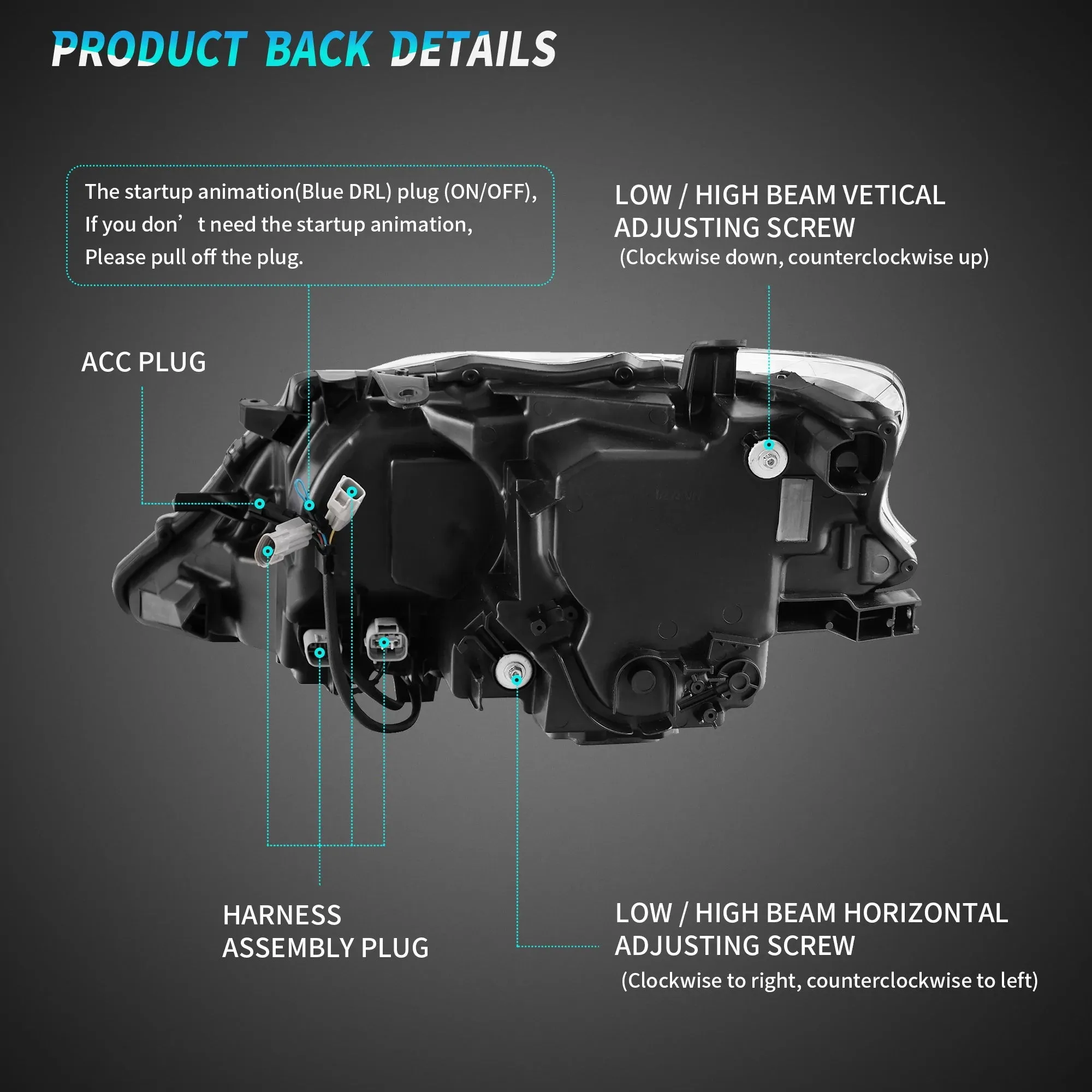 VLAND Headlights and Taillights For Lexus RX350 RX450h 2012-2014 F Sport 3rd gen (AL10) [Fits HID/Xenon Models]