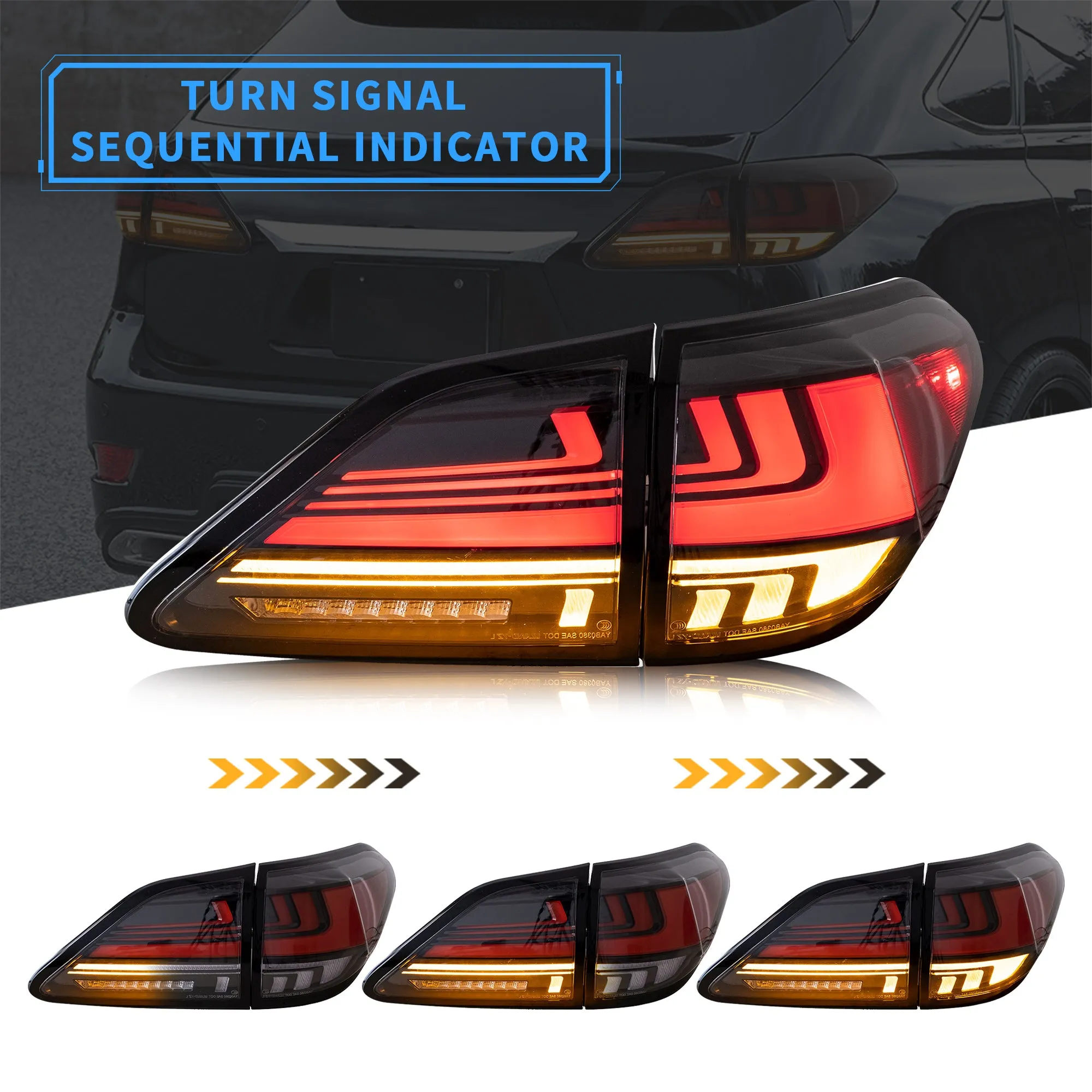 VLAND Headlights and Taillights For Lexus RX350 RX450h 2012-2014 F Sport 3rd gen (AL10) [Fits HID/Xenon Models]