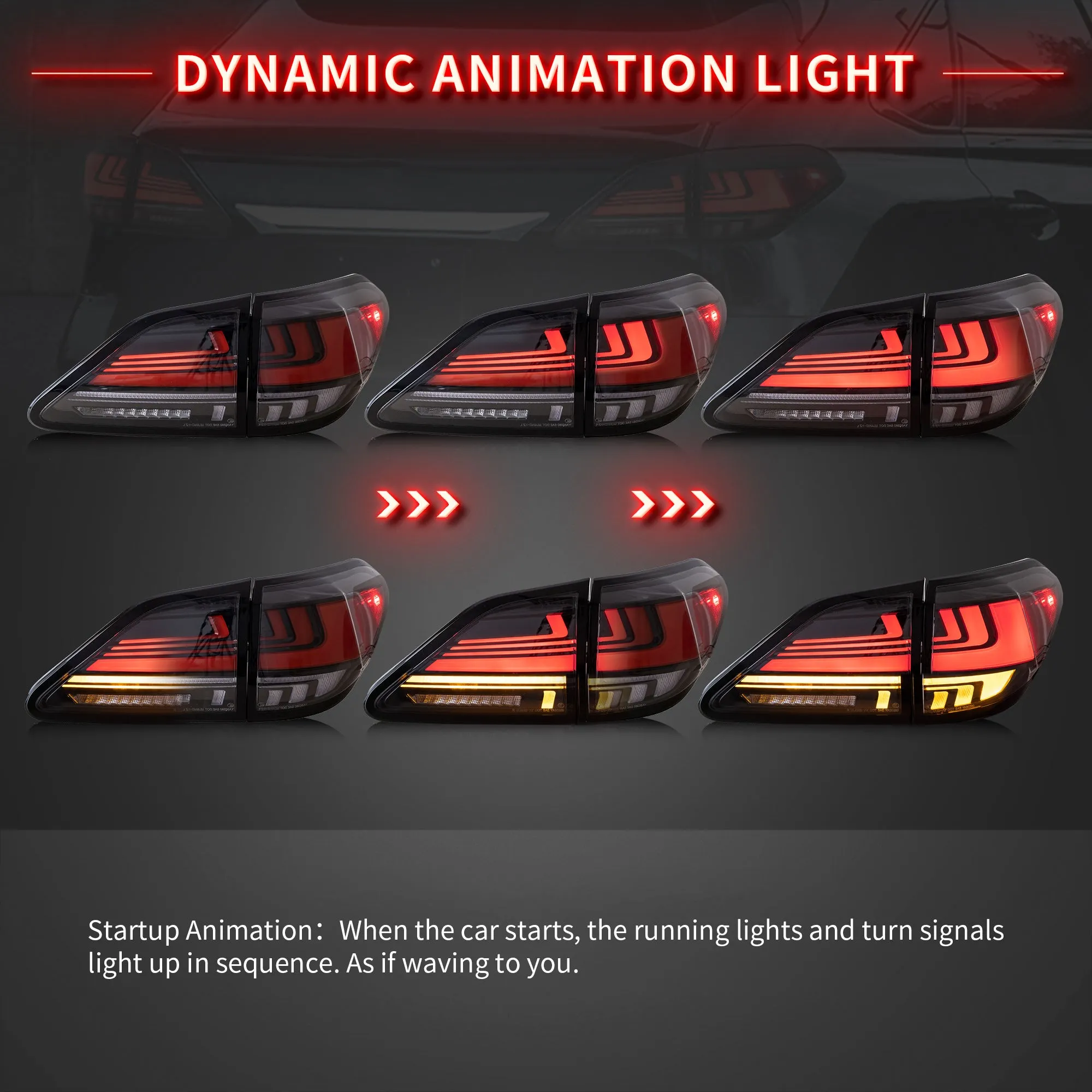 VLAND Headlights and Taillights For Lexus RX350 RX450h 2012-2014 F Sport 3rd gen (AL10) [Fits HID/Xenon Models]