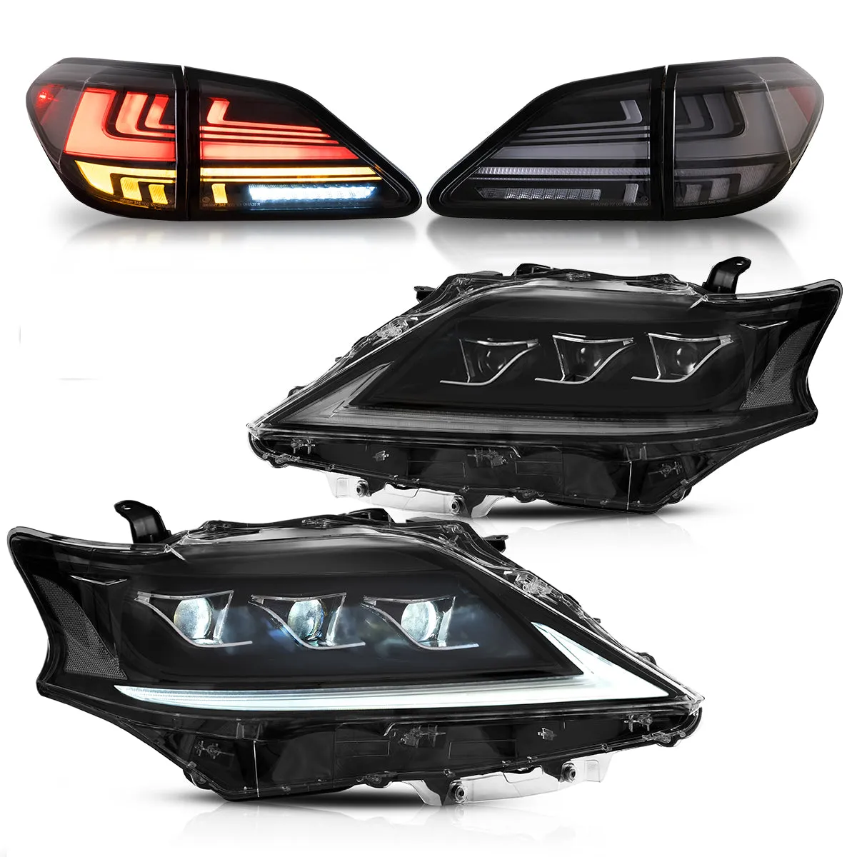 VLAND Headlights and Taillights For Lexus RX350 RX450h 2012-2014 F Sport 3rd gen (AL10) [Fits HID/Xenon Models]