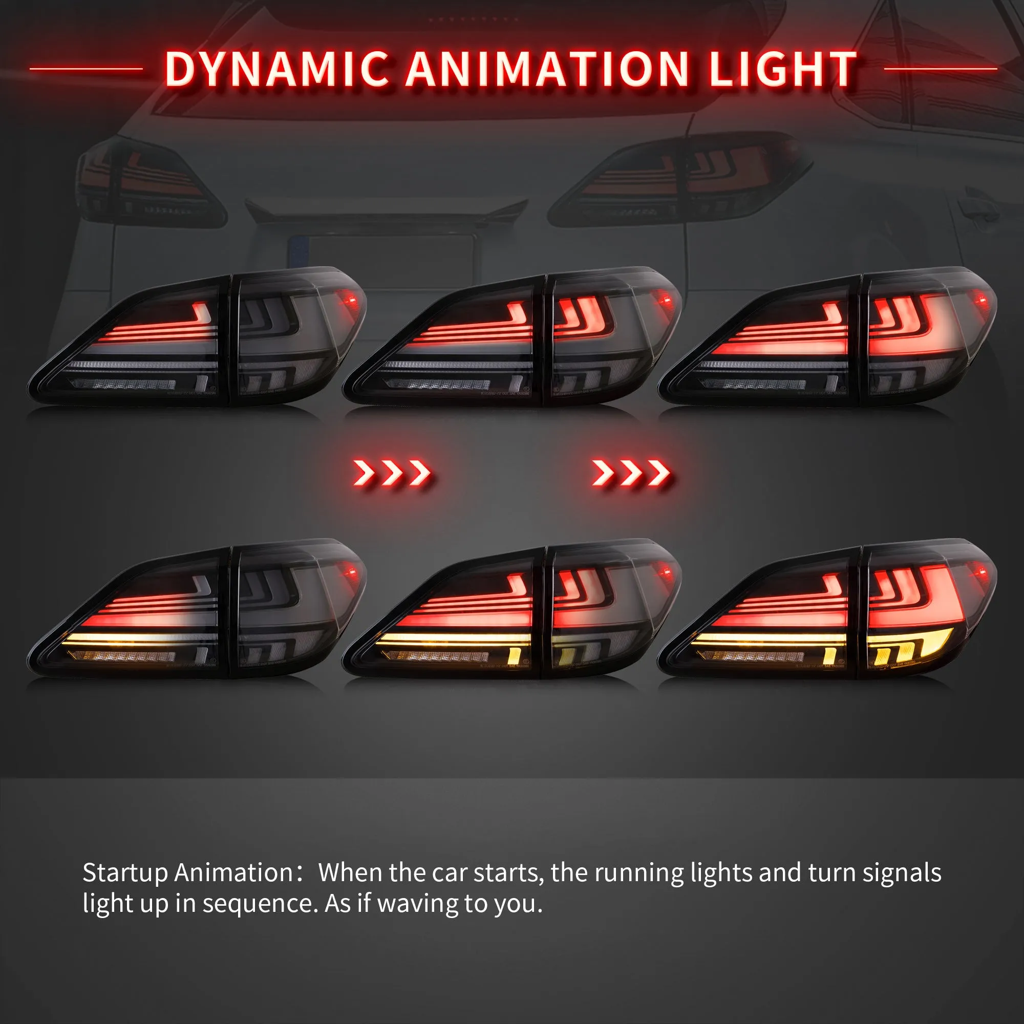 VLAND Headlights and Taillights For Lexus RX350 RX450h 2012-2014 F Sport 3rd gen (AL10) [Fits HID/Xenon Models]