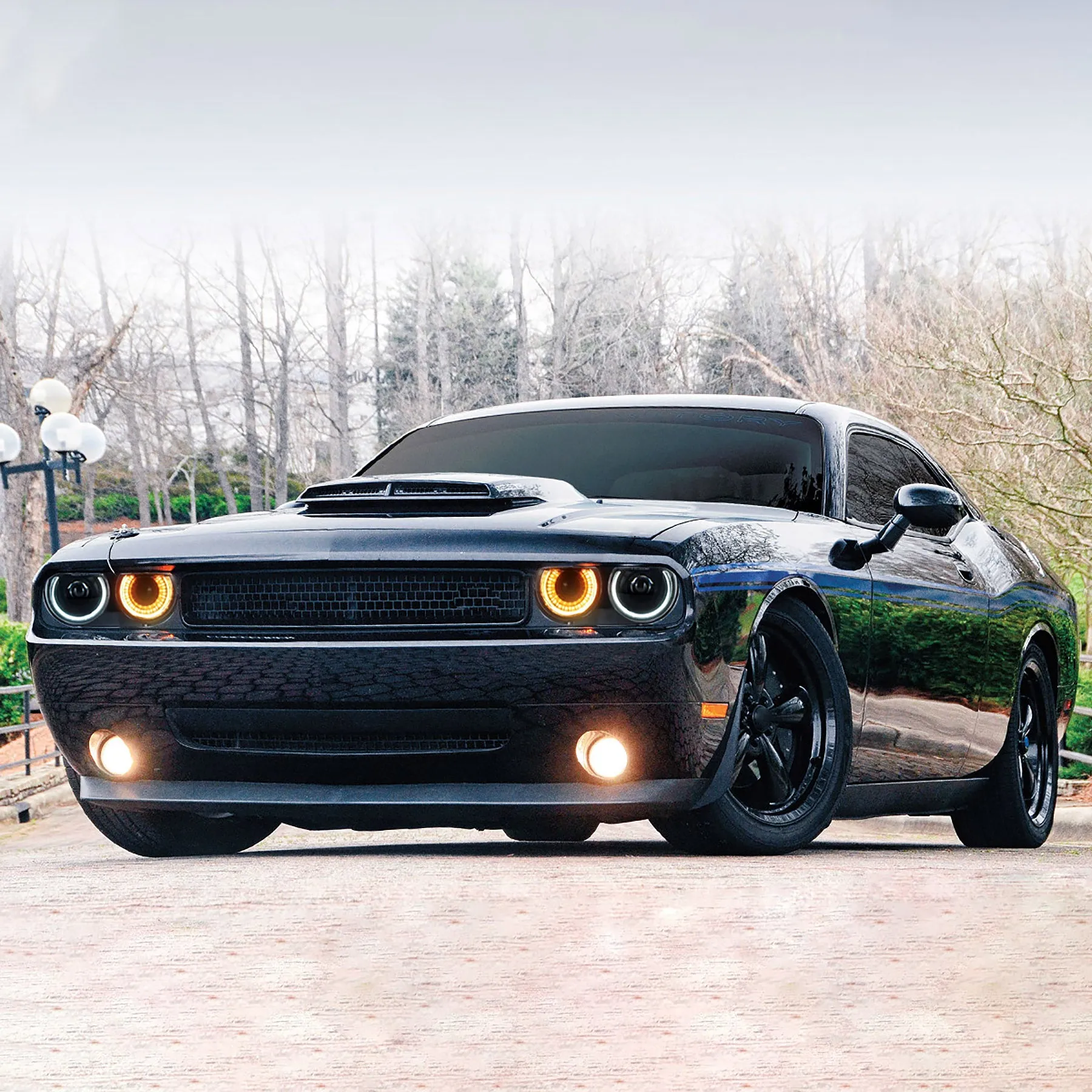 VLAND LED Halo Headlights For Dodge Challenger 2008-2014 Dual Beam DRL(White) With Sequential Turn Signals