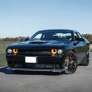VLAND LED Halo Headlights For Dodge Challenger 2008-2014 Dual Beam DRL(White) With Sequential Turn Signals