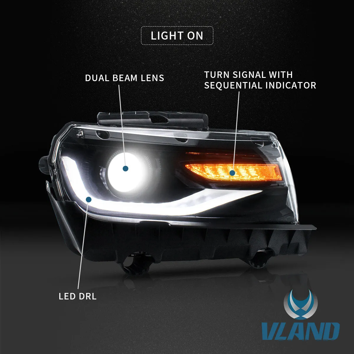 VLAND LED Headlights For Chevy Chevrolet Camaro 2014 2015