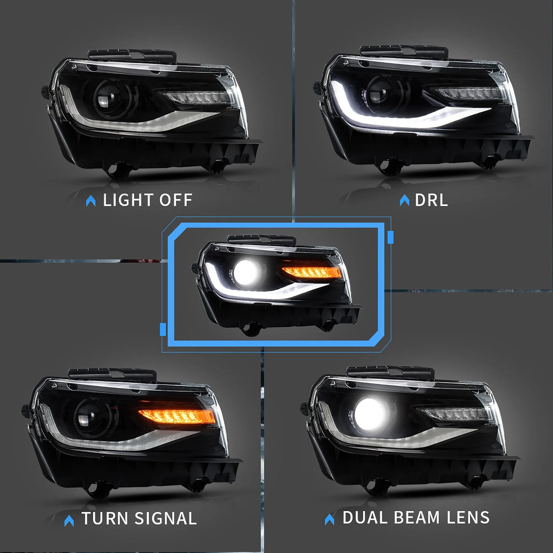 VLAND LED Headlights For Chevy Chevrolet Camaro 2014 2015