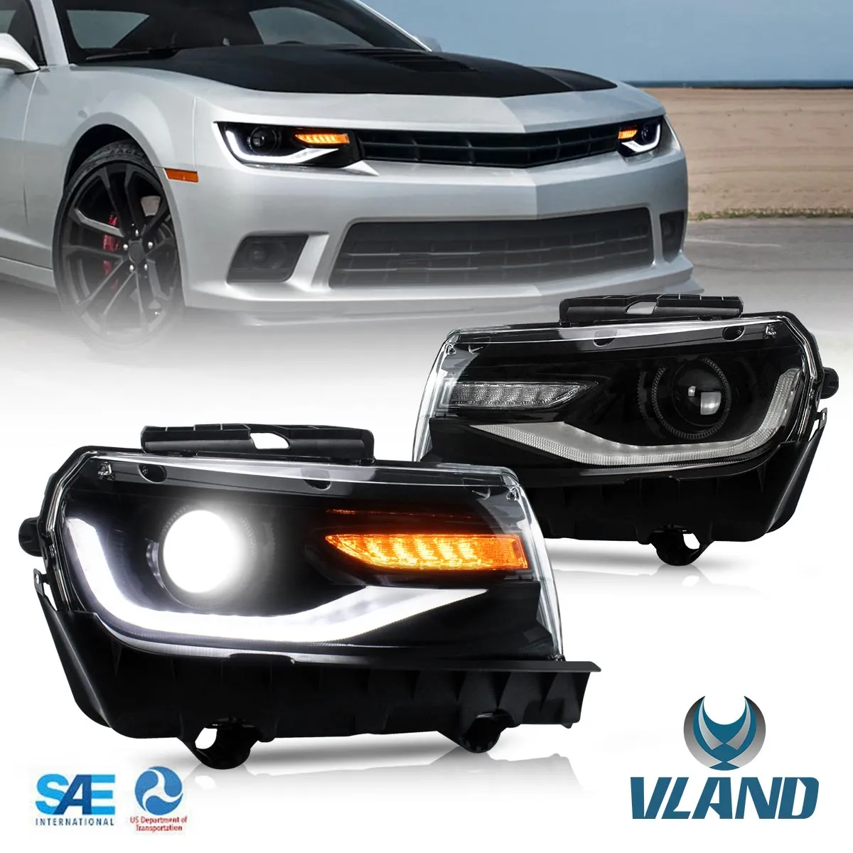 VLAND LED Headlights For Chevy Chevrolet Camaro 2014 2015