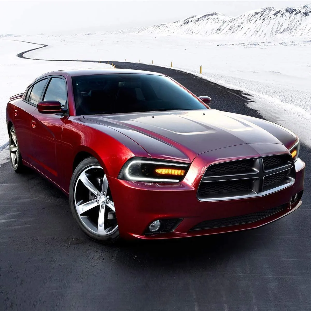 VLAND LED Projector Headlights For Dodge Charger 2011-2014 With Sequential Turn Signals