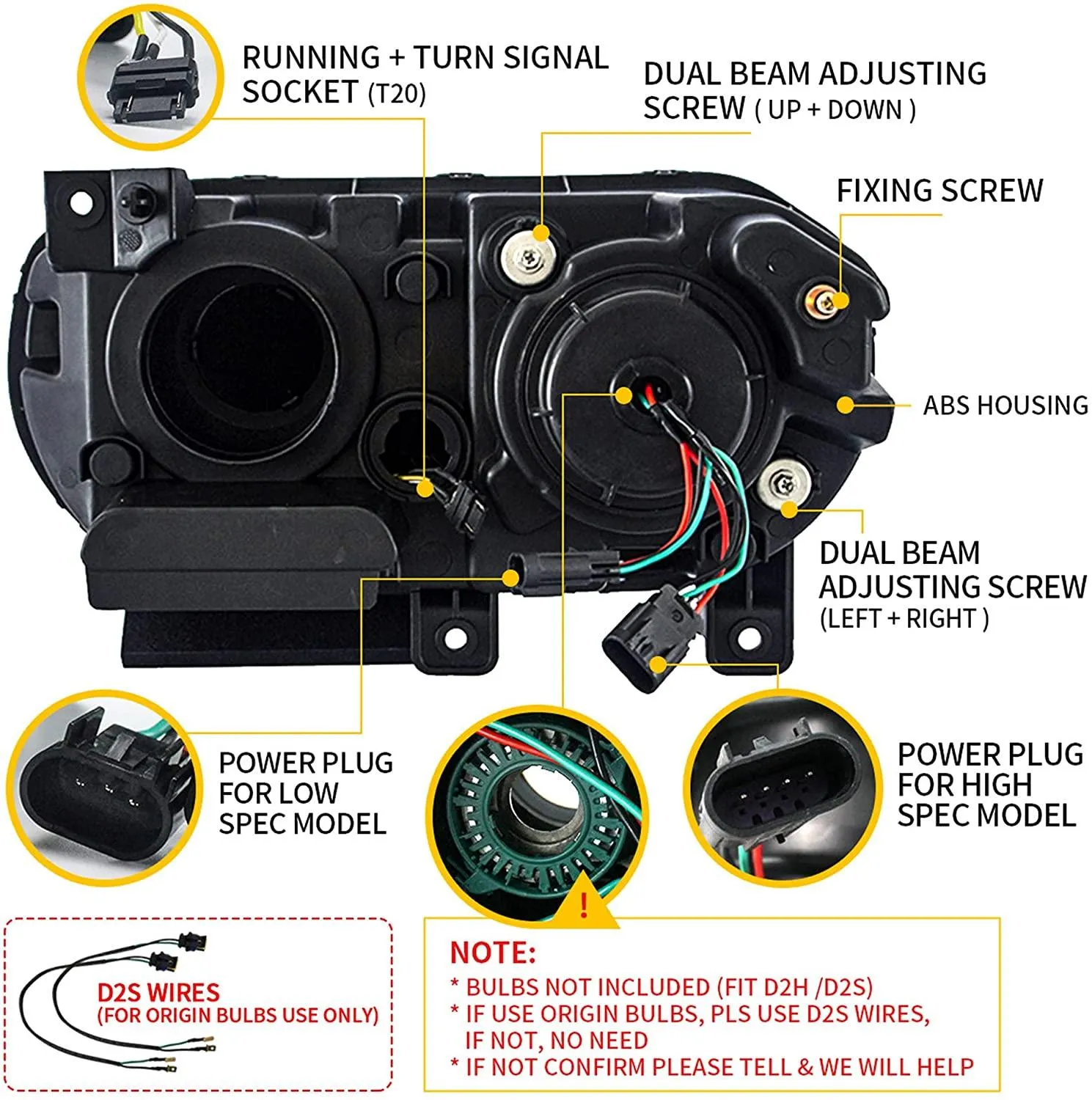VLAND LED RGB Halo Headlights For Dodge Challenger 2008-2014 with Sequential