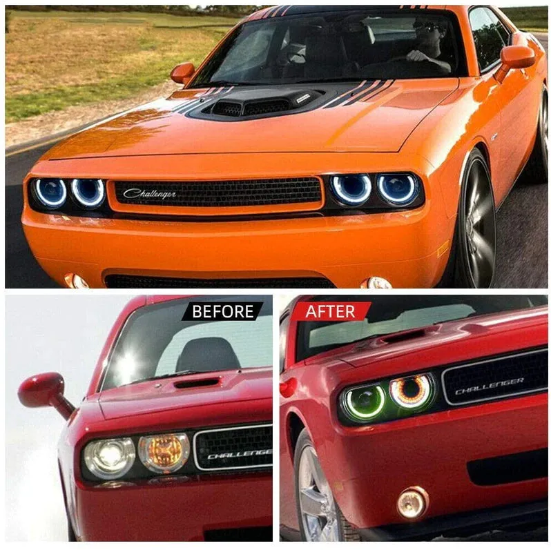 VLAND LED RGB Headlights   LED Tail lights For Dodge Challenger 2008-2014 With Sequential Turn Signals