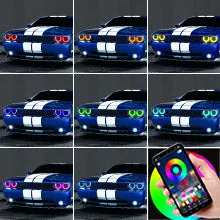 VLAND LED RGB Headlights   LED Tail lights For Dodge Challenger 2008-2014 With Sequential Turn Signals