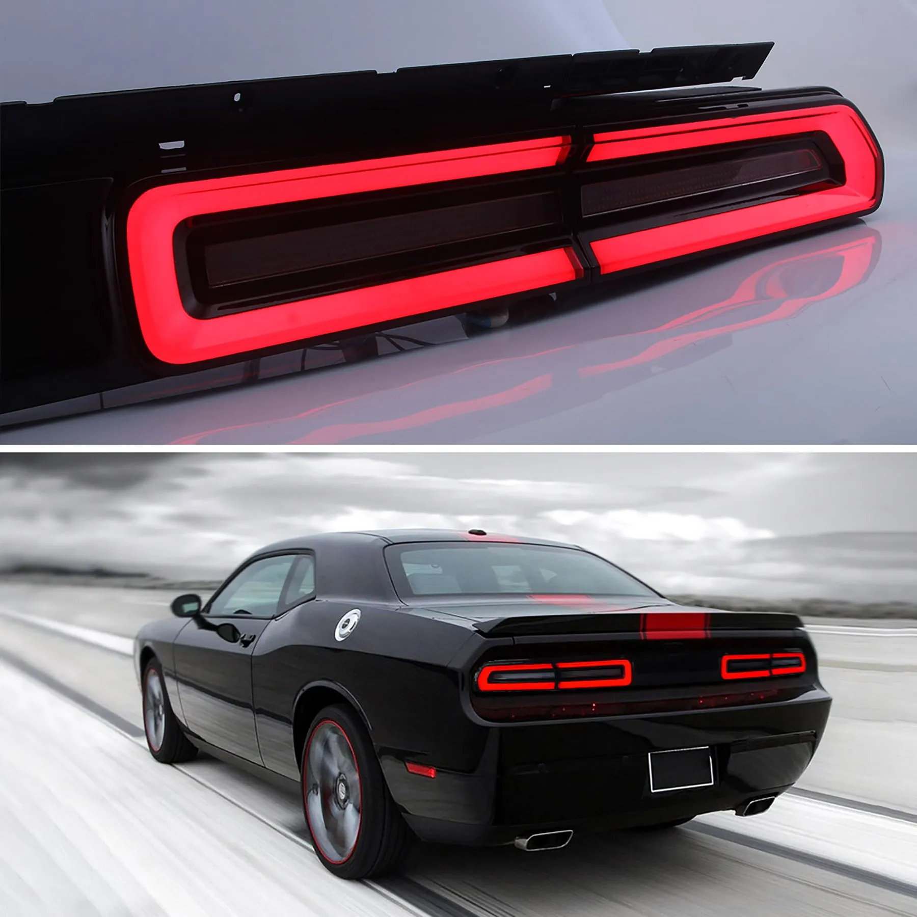 VLAND LED Tail Lights For Dodge Challenger 2008-2014 With Sequential Indicators Turn Signals