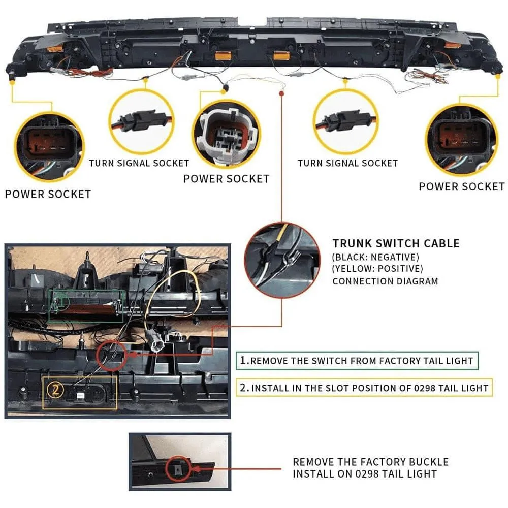 VLAND LED Tail Lights For Dodge Challenger 2008-2014 With Sequential Indicators Turn Signals