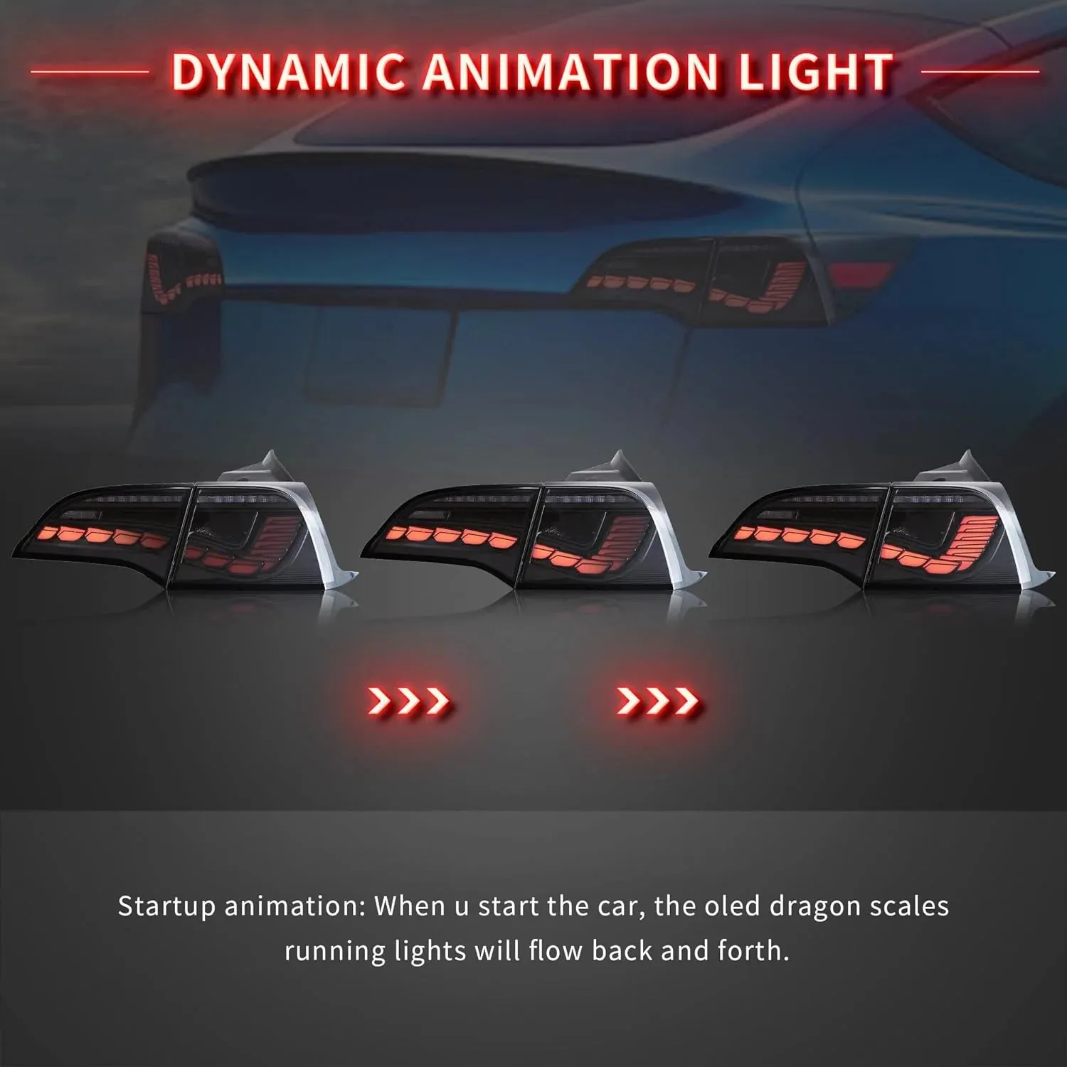 VLAND LED Tail Lights For Tesla Model 3 & Model Y 2017-2023 [DOT.]