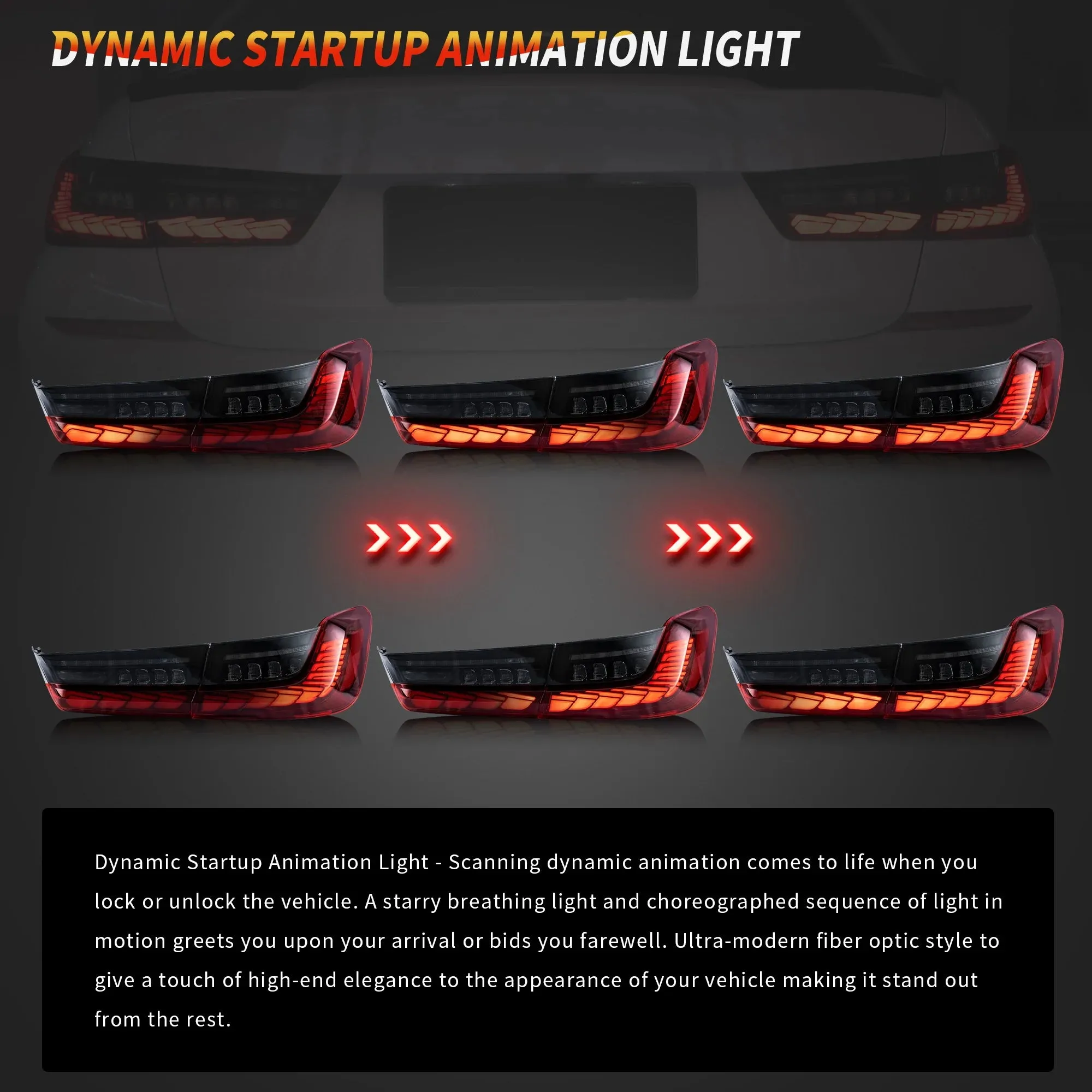 VLAND OLED Tail Lights For BMW 3-Series G20 Sedan 7th Gen 2019-2024 with Start-up Animation [E-MARK.]