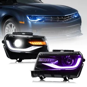 VLAND RGB Dual Beam Headlights For Chevrolet Camaro 5th Gen 2014 2015