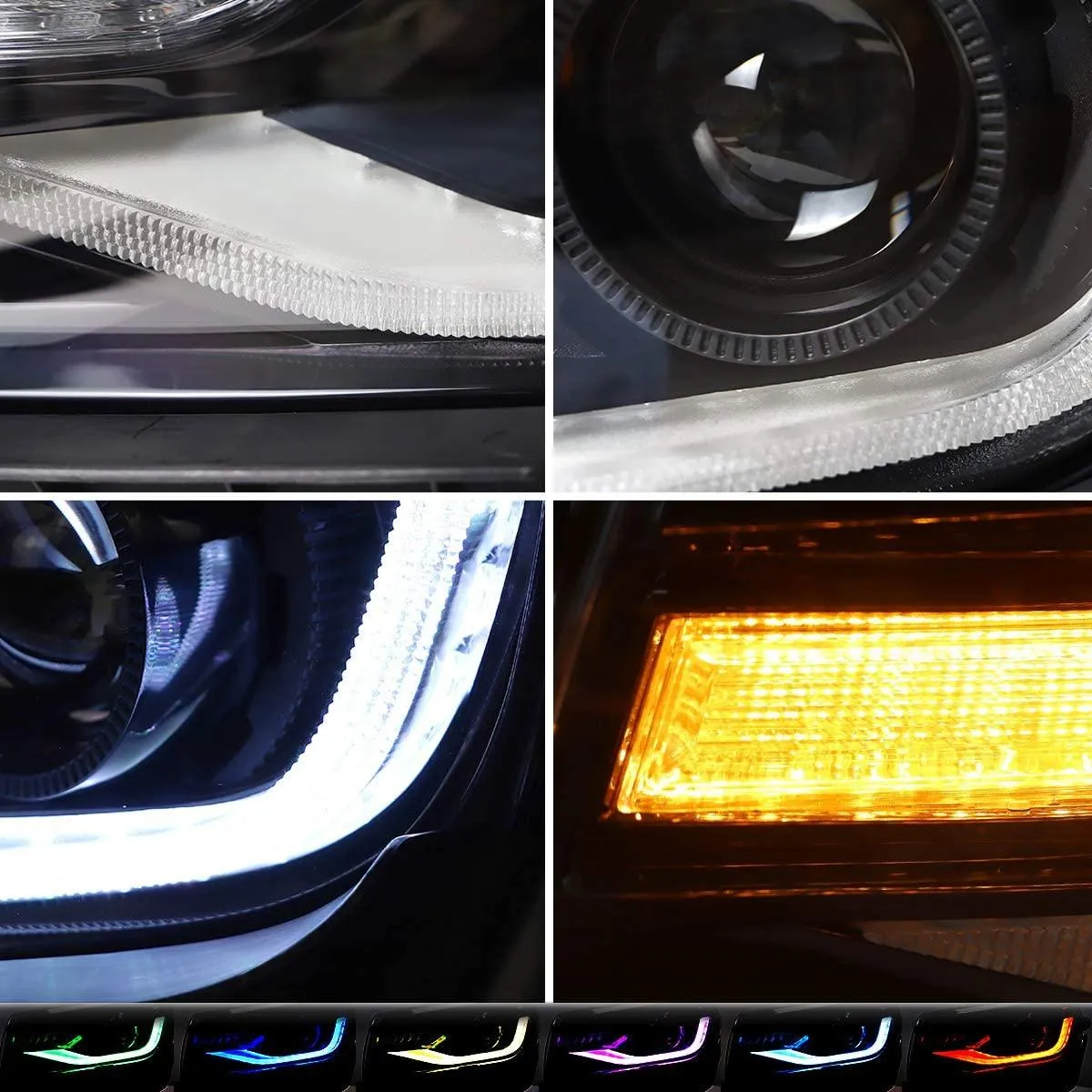 VLAND RGB Dual Beam Headlights For Chevrolet Camaro 5th Gen 2014 2015