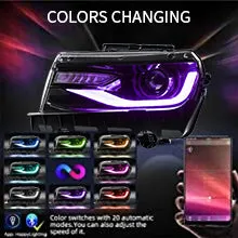 VLAND RGB Dual Beam Headlights For Chevrolet Camaro 5th Gen 2014 2015