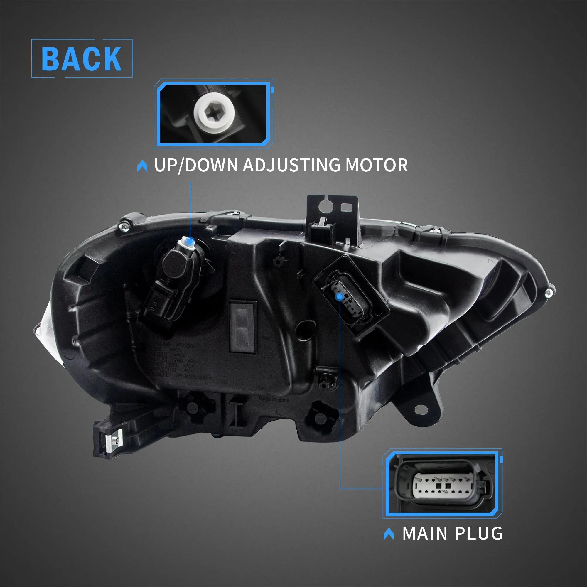 VLAND RGB Projector Headlights For Ford Mustang (Sixth Generation) [S550] 2018-2023
