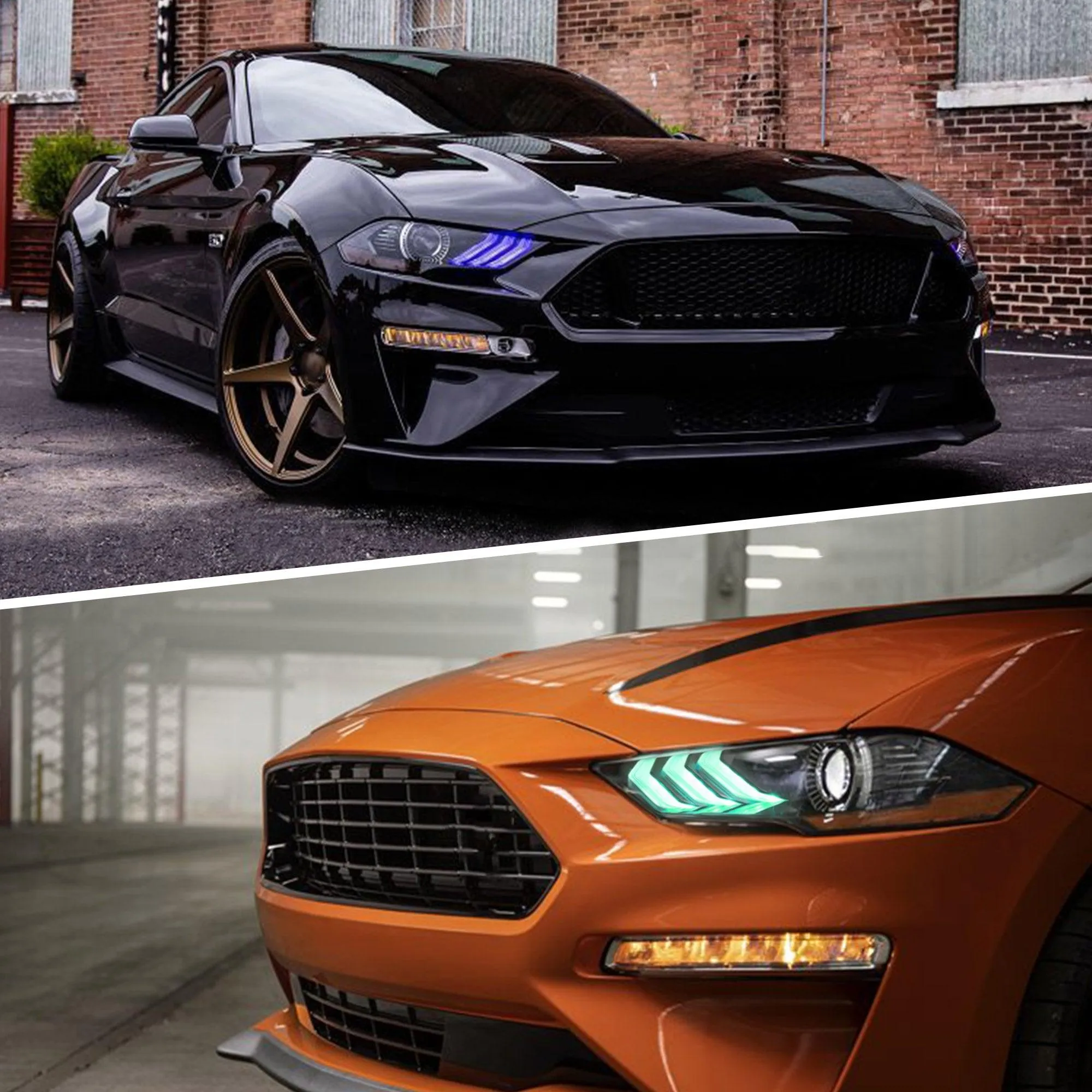 VLAND RGB Projector Headlights For Ford Mustang (Sixth Generation) [S550] 2018-2023