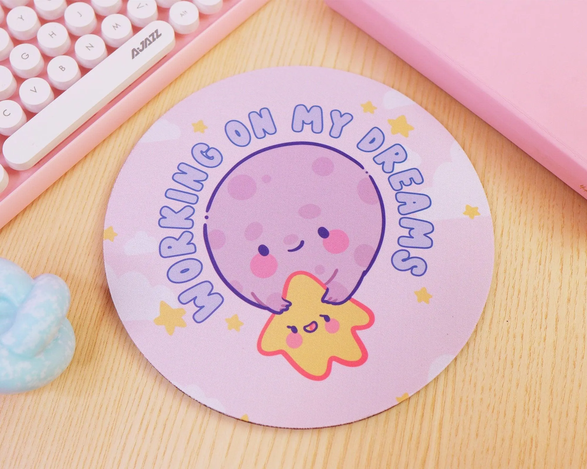 Working On My DREAMS Moon And Star Celestial Motivational Mouse Pad