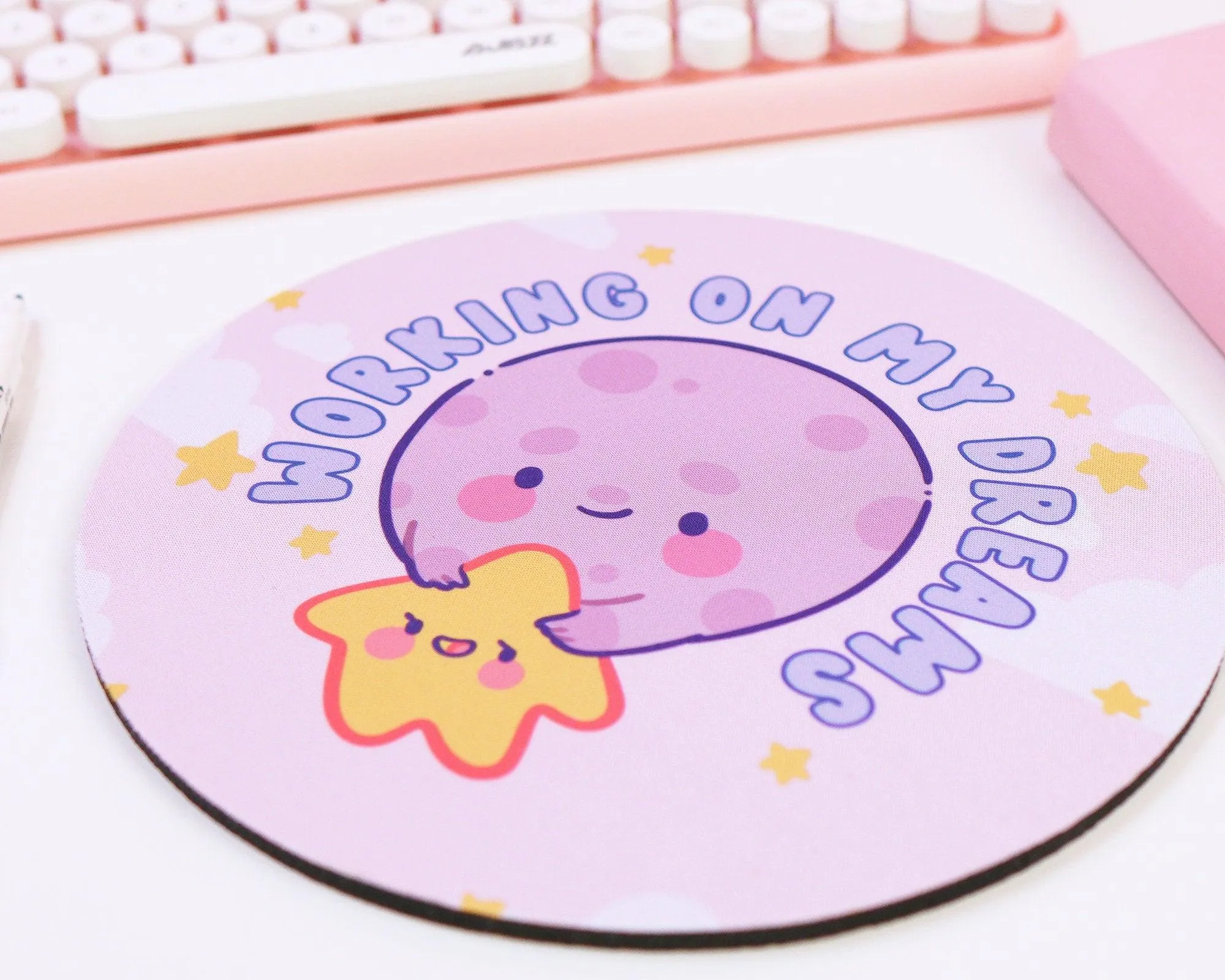 Working On My DREAMS Moon And Star Celestial Motivational Mouse Pad