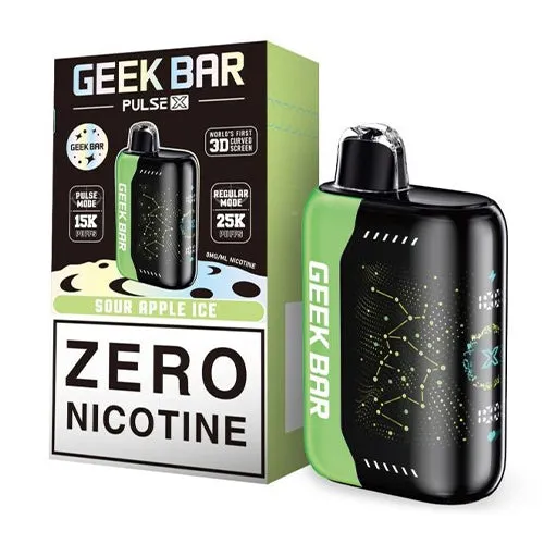 Zero Nicotine Sour Apple Ice Geek Bar Pulse X